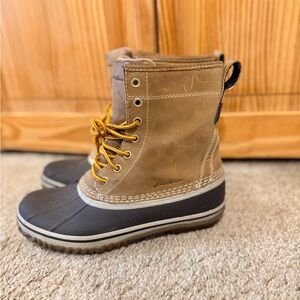 Eddie Bauer Tan and Gray Duck Boots